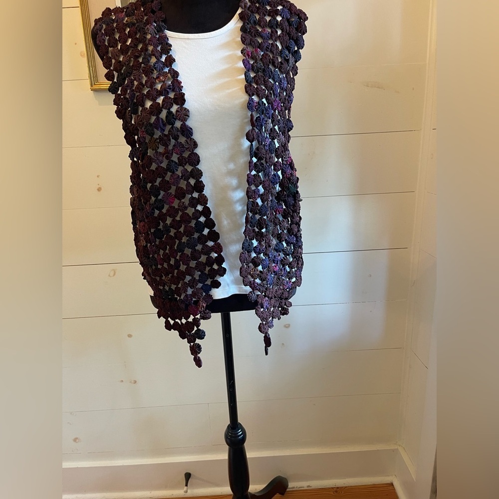 Silver Stream yo-yo silk vest one size vintage groovy, in good vintage condition - Picture 4 of 6